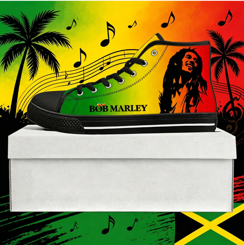 Bob Marley Quote Custom High T - đánh giá và giá Men Shoes Quotes