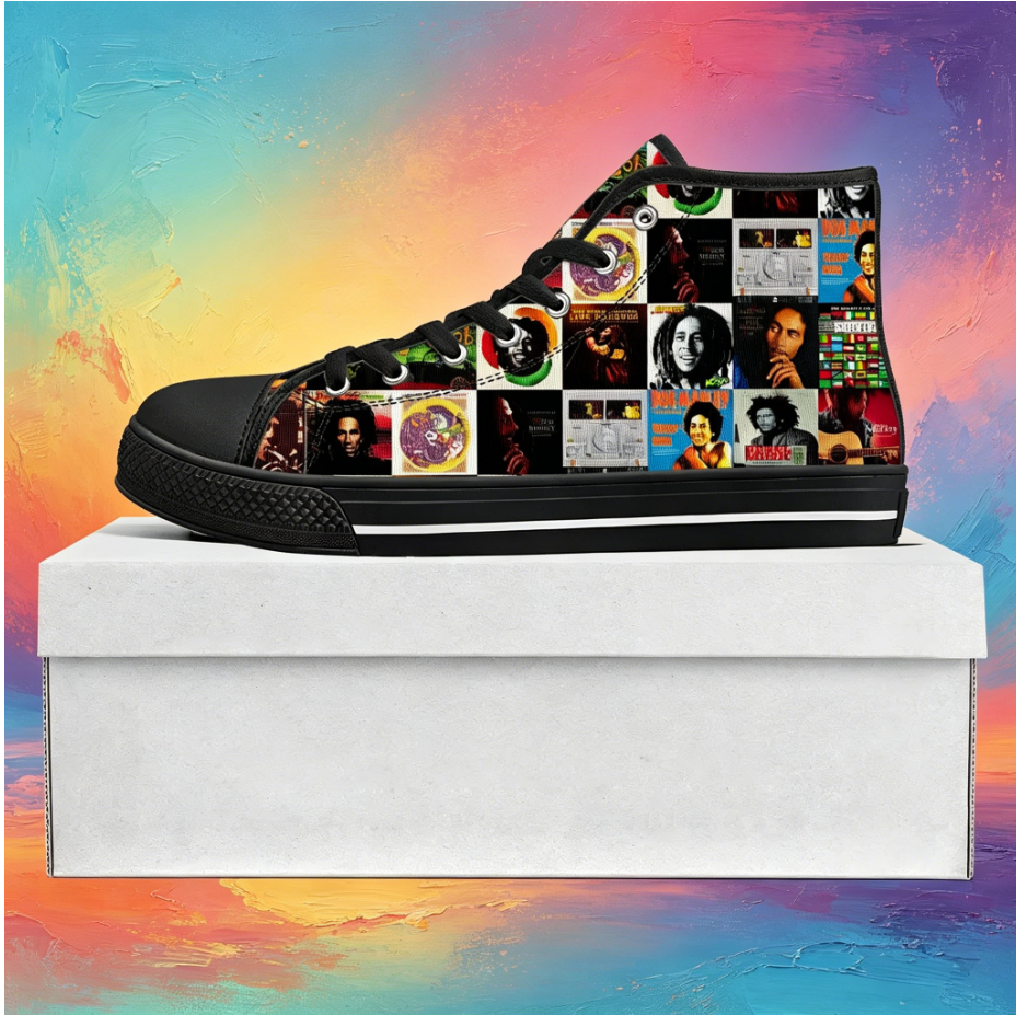 Bob Marley Quote Custom High T - đánh giá và giá Men Shoes Quotes