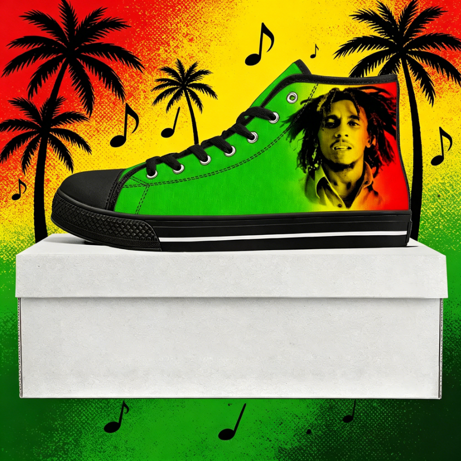 Bob Marley Quote Custom High T - đánh giá và giá Men Shoes Quotes