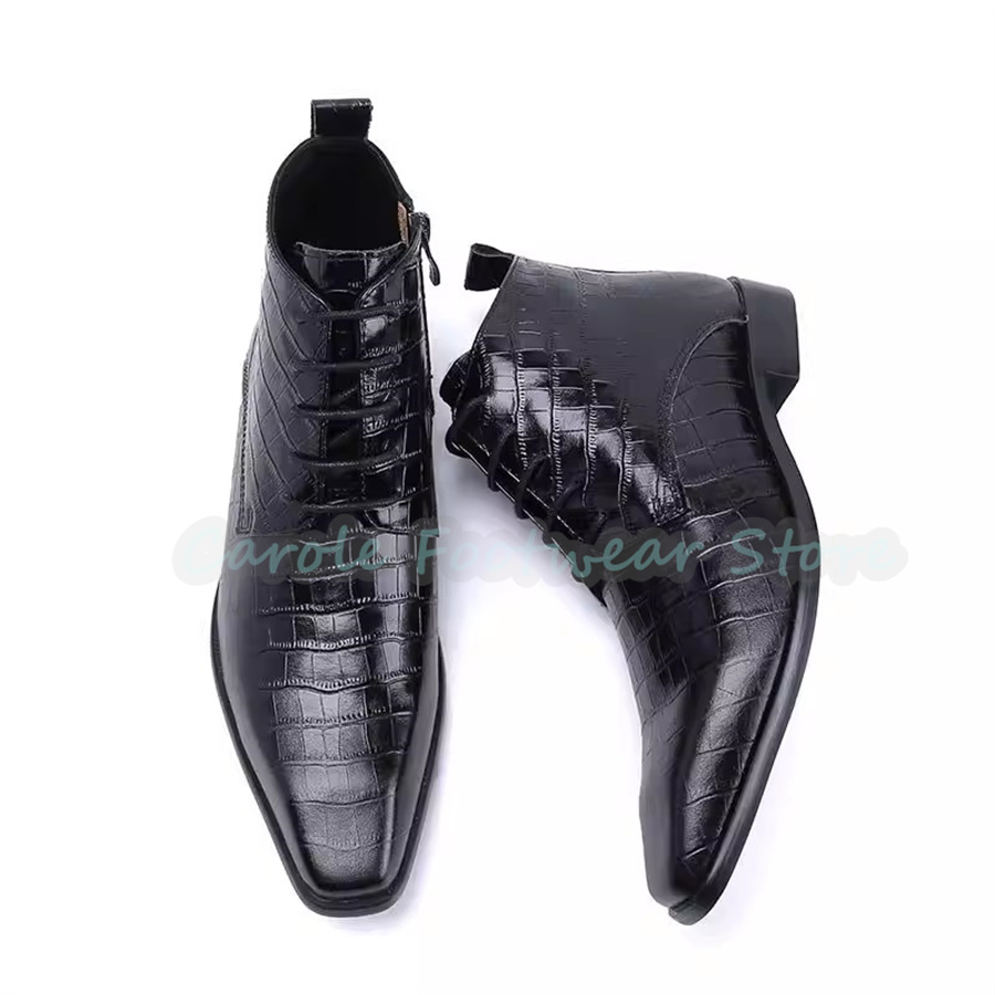 Fashion Genuine Leather Ankle  - đánh giá và giá Men Shoes For Wedding