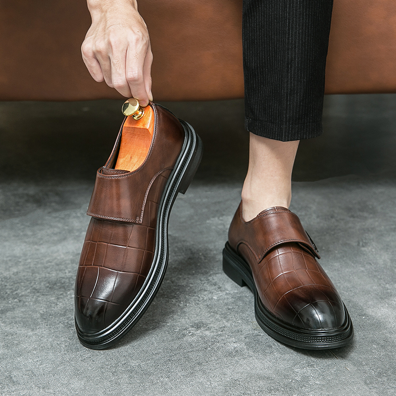 Men Business Dress Leather Sho - đánh giá và giá Men Shoes Velcro