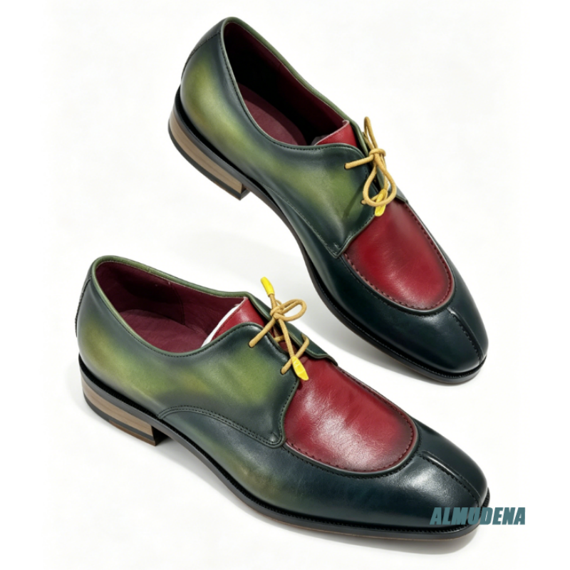 Yellow Lace-Up Retro Gradient  - đánh giá và giá Men Shoes Yellow